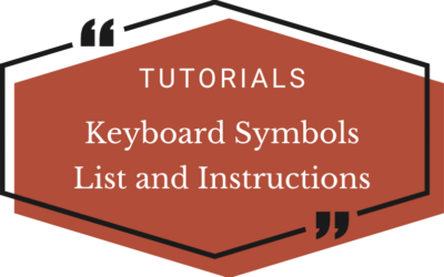 Keyboard Symbols List and Instructions