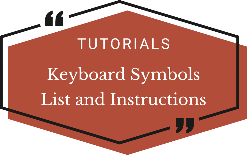 Keyboard Symbols List and Instructions